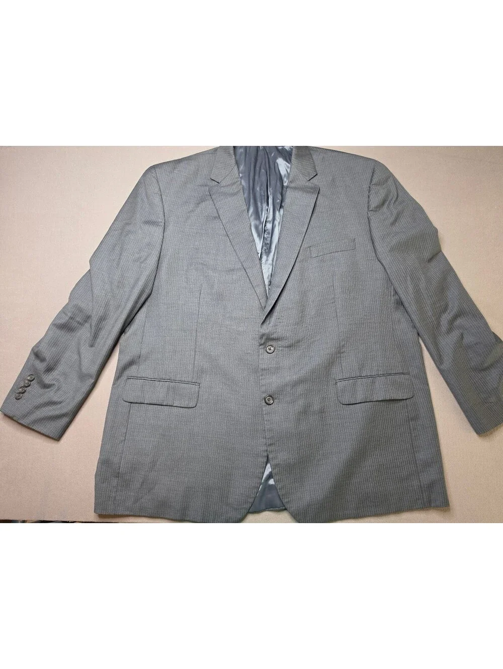 Ralph Lauren Men’s 54L Gray Pinstripe 100% Wool Blazer Sport Coat 2 Button